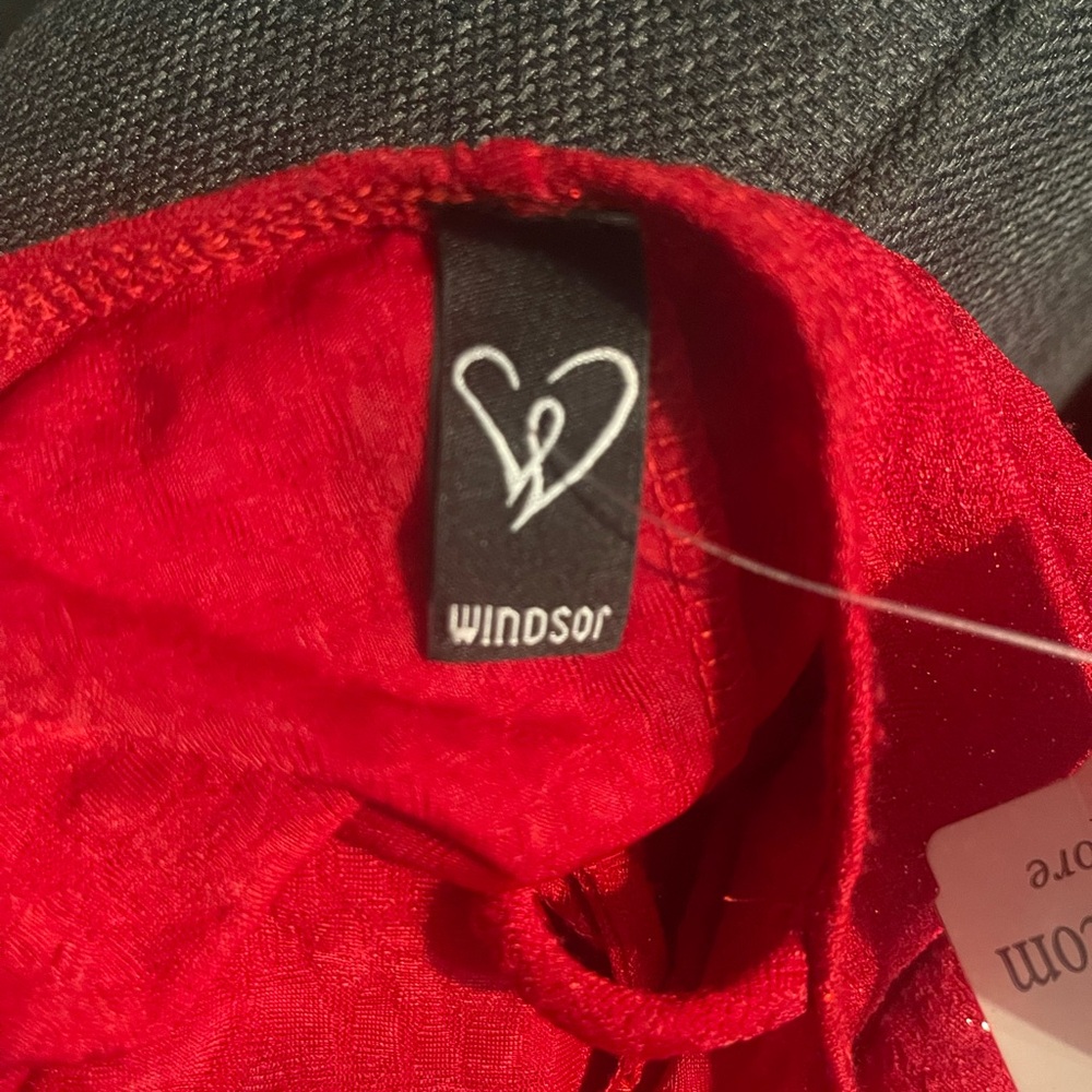 Windsor Red Ribbed Backless Cocktail Dress - Picture 4 of 5